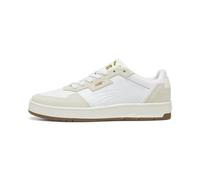 PUMA Unisex Court Classic LUX SD Sneaker, White-Alpine Snow Gold, 9.5 UK