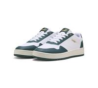 PUMA Unisex Court Classic Sneaker, White-Dark Myrtle Gold, 10 UK