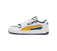 PUMA Unisex Court Classic Street Sneaker, White-Archive Gold-Persian Blue, 13 UK
