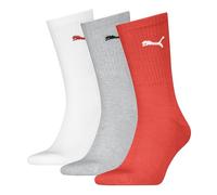 PUMA Unisex Crew Socks 3 Pairs, Red/Grey, 35-38