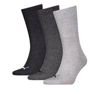 PUMA Unisex Cushioned Crew Sock (Pack of 3), Grey Combo, 35-38