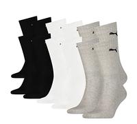PUMA Unisex Cushioned Crew Socks (6 Pair Pack) grey combo, 6-8