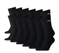 PUMA Unisex Crew Socks 6 Pack, Black, size 12-14