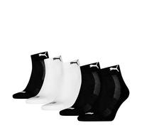 PUMA Unisex Cushioned Quarter Socks (Pack of 5), Black/White - New, 43-46