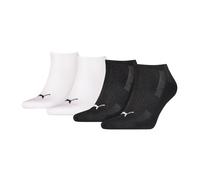 PUMA Unisex Cushioned Sneaker Socks Ecom in Pack of 4 Black/White in 39 to 43