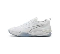 PUMA Unisex Eliminate Nitro 4 Indoor Court Shoe, White Silver, 8 UK