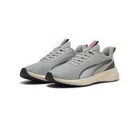 PUMA Unisex Flyer LITE 3 Road Running Shoe, Alpine Snow-Flat Light Gray Black-Glowing RED, 4 UK