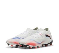 PUMA Unisex Future 8 Match FG/AG Soccer Shoe, White Black-Glowing RED, 9 UK