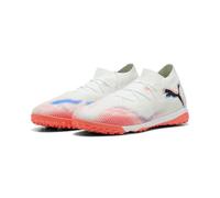 PUMA Unisex Future 8 Match TT Soccer Shoe, White Black-Glowing RED, 7 UK