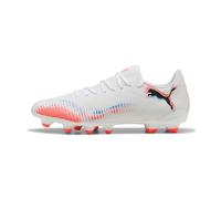 PUMA Unisex Future 8 Play FG/AG Soccer Shoe, White Black-Glowing RED, 10 UK