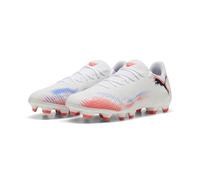 PUMA Unisex Future 8 Play FG/AG Soccer Shoe, White Black-Glowing RED, 9 UK