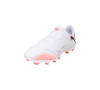 PUMA Unisex Future 8 Play FG/AG Soccer Shoe, White Black-Glowing RED, 10.5 UK