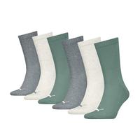 Puma Unisex Kid's Cushioned Crew Sock, Green Grey, 35/38 EU (Pack of 6)