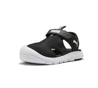PUMA Unisex Kids Funny Racer Sandals with Hook and Loop, black white, 10 UK