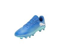 PUMA Unisex Kids Future 7 Play Fg/Ag Jr Soccer Shoe, Hyperlink Blue Mint Puma White, 5 UK