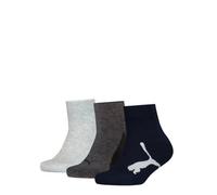 PUMA Unisex Kids Puma Kids' Bwt Quarter (3 Pack) Socks, Black, 8-Jun UK