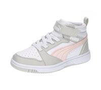 Puma Unisex Kids Puma Rebound V6 Mid Ac+ Ps Sneakers, Puma White-Frosty Pink-Sedate Gray, 10 UK