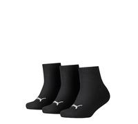 PUMA 194011001 UK 2.5-5 Kids Quarter Socks (3 Pair Pack) Black