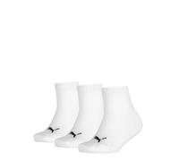 PUMA Unisex Kid's Quarter Socken, White, 31/34 (Pack of 3)