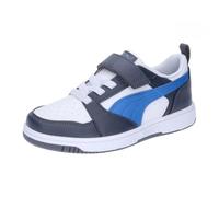 PUMA Unisex Kids Rebound V6 LO AC+ PS Sneaker, PUMA White-HYPERLINK Blue-Galactic Gray, 10 UK Child