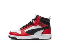 PUMA Rebound V6 MID JR Sneaker, White Black-for All TIME RED, 5.5 UK