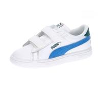 PUMA Unisex Kids Smash 3.0 L V INF Sneaker, PUMA White-HYPERLINK Blue-Cold Green, 4.5 UK Child