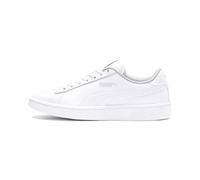 PUMA Unisex Kids Smash V2 Leather Sneakers, Puma White Puma White, 3 UK
