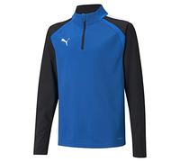 PUMA Unisex Kids teamLIGA 14 Zip Top Jr Sweater, Electric Blue Lemonade-puma Black, 128