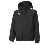 PUMA Unisex Kids Teamliga All Weather Jkt Jr Sweater, PUMA BLACK-PUMA BLACK, 15-16 Years EU