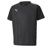 PUMA Unisex Kids Teamliga Graphic Jersey Jr Football Shirt, Puma Black-asphalt, 164 UK