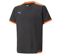 PUMA Unisex Kids Teamliga Jersey Jr Football Shirt, Puma Black-ultra Orange, 128 UK