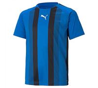 PUMA Unisex Kids teamLIGA Striped Jersey Jr Shirt, Electric Blue Lemonade-puma Black-puma White, 140