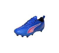 PUMA Unisex Kids Ultra 6 Play Fg/Ag Jr Soccer Shoe, Ultra Blue Puma White Glowing Red, 4 UK