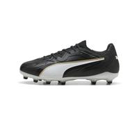 PUMA Unisex King 20 PRO Firm Ground/Artifical Ground Football Boots, PUMA Black-PUMA White-PUMA Gold, 8 UK