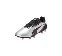 PUMA Unisex King Match Firm Ground/Artifical Ground Football Boots, PUMA Silver-PUMA Black-Sun Struck-PUMA White, 13 UK
