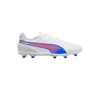 PUMA Unisex King Match Firm Ground/Artifical Ground Football Boots, PUMA White-Bluemazing-Flat Light Gray, 6 UK
