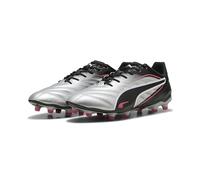 PUMA Unisex King PRO FG/AG Soccer Shoe, Silver Black-Sun Struck White, 6 UK