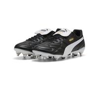 PUMA Unisex King TOP MXSG Soccer Shoe, Black White Gold, 8 UK