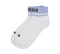 PUMA Unisex New Heritage Quarter Hosiery, White Benjamin Blue, 6-8