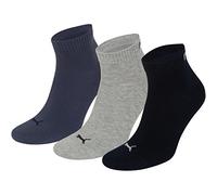 PUMA Unisex Plain 3 Pairs Quarter Sock, Nightshadow Blue Mix,Size: 9-11, 251015