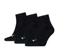 PUMA Plain Recycled Cotton Quarter Sock, Black, 6-8 (Pack of 3)