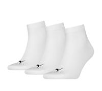 PUMA Plain Recycled Cotton Quarter Sock, White, 2.5-5 (Pack of 3)