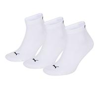 PUMA Plain Recycled Cotton Quarter Sock, White, 2.5-5 (Pack of 3)