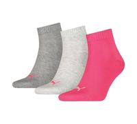 PUMA Unisex Plain Recycled Cotton Quarter Socks (Pack of 3), 35-38