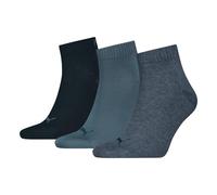 PUMA Unisex Plain Recycled Cotton Quarter Socks (Pack of 3), 35-38