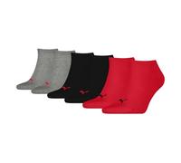 PUMA Unisex Sneaker Plain Sock, Black/red, 47-49 (Pack of 3)