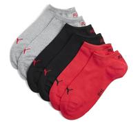 PUMA Unisex Sneaker Plain Sock, Black/red, 43-46 (Pack of 3)