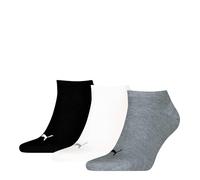 PUMA Unisex Plain Sneaker Sock, Grey/White/Black-New, 39/42 (Pack of 3), Grey/white/black, 39-42