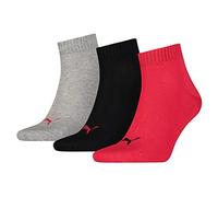 Puma Quarter Training Socks (3 Pairs) Black/Red/Grey 41974