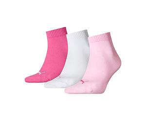 PUMA Unisex Pu502i2h Quarter Training Socks (3 Pairs), Multicoloured (Pink Lady), 2.5-5 UK